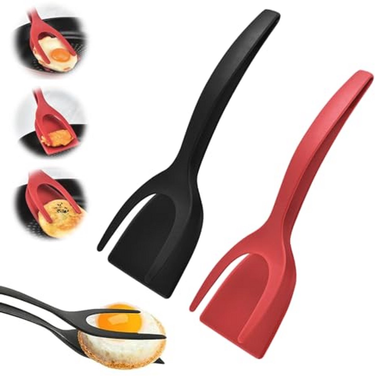Dubbele Spatel 2 in 1 Silicone Spatel voor Omeletten, Pannenkoeken, Steak en Vis