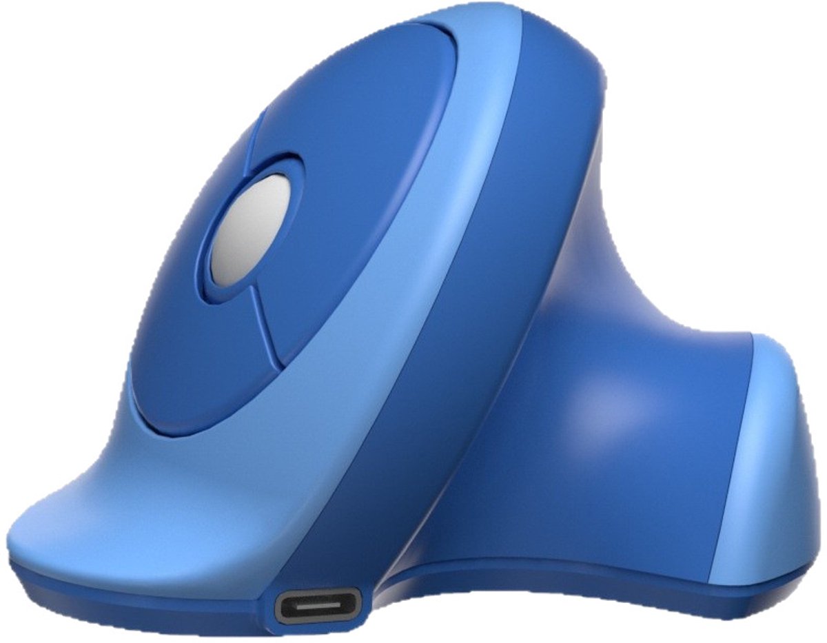Mobiele verticale ergonomische muis, driekanaals stille verticale draadloze muis (blauw)