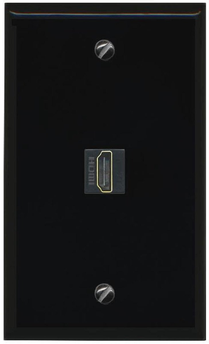 HDMI Wandplaat 1 Poort - Plat Zwart
