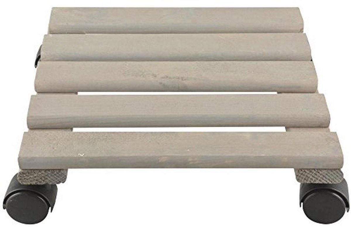 Houten Plantentrolley Vierkant 30 x 30 cm met Rollen