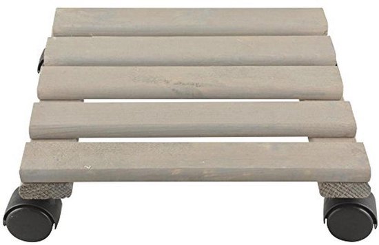 MAYTIIMO 2 x WPC plantenroller, vierkant, 30 x 30 cm, 100 kg draagkracht, bloemenroller met wieltjes, onderzetter, bloempot, rolplank, plantenbakroller voor buiten en binnen, bruin
