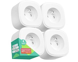 Meross 4 x WiFi Socket (Type E), Intelligent Socket, Compatible with Alexa, Google Home, SmartThings, Programmable, Remote Control