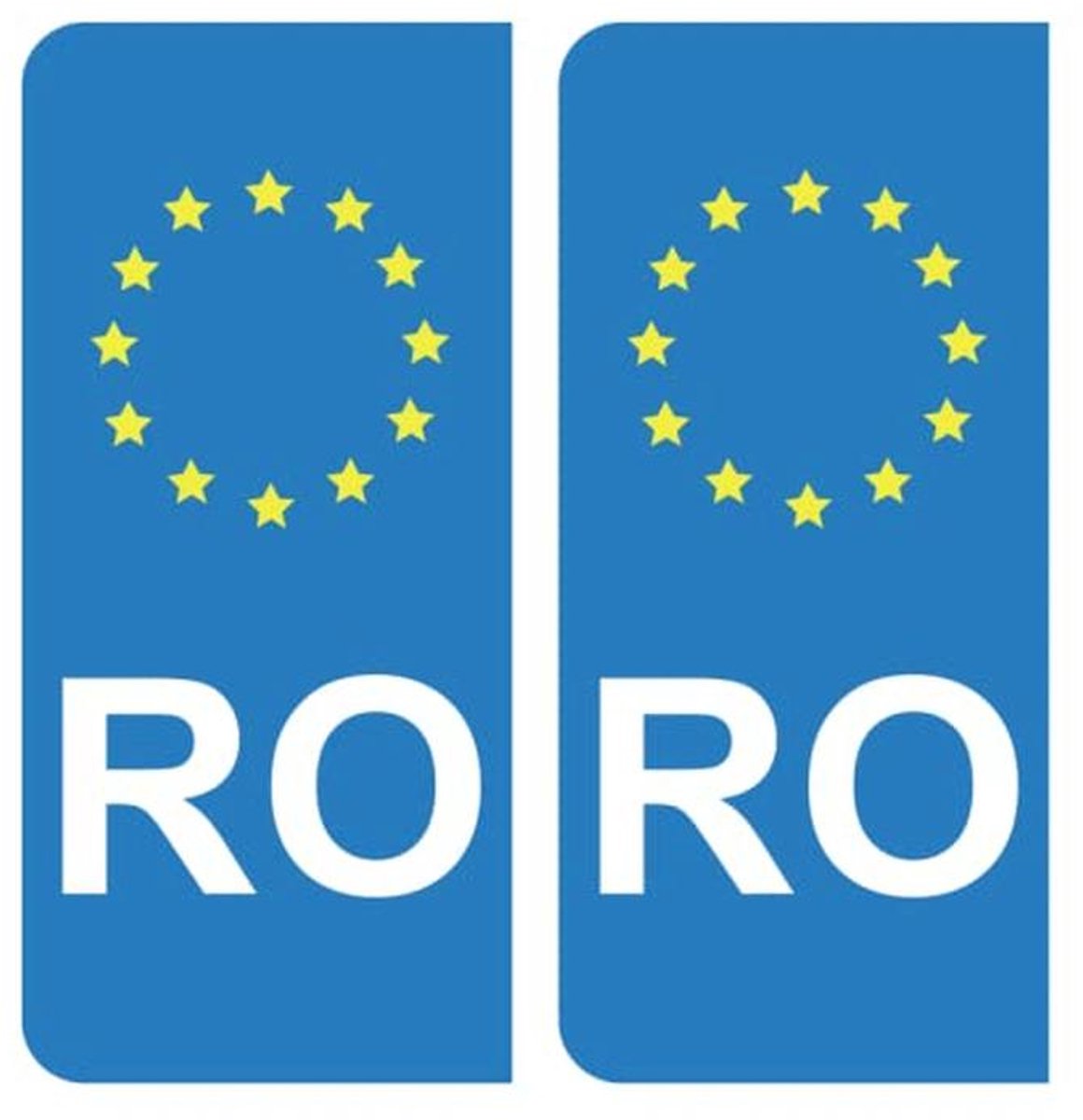 Stickers voor kentekenplaten Roemenië EU - Blauw