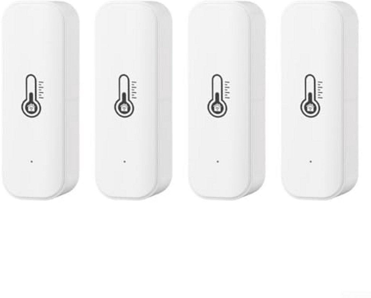 Slimme Hygrometer Thermometer voor Slimme Huizen - WiFi Temperatuur- en Vochtigheidsbewaking (Set van 4)