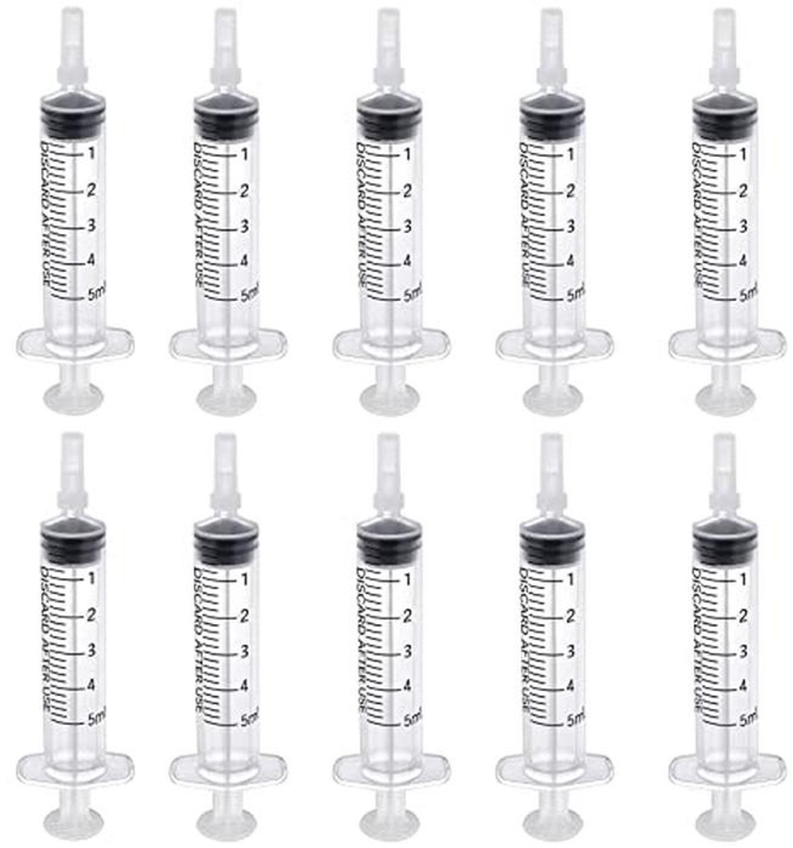 10 Stuks 5ML Naaldloze Doseerspuiten Met Deksel - Voor Wetenschappelijk Gebruik, Huisdieren En Planten