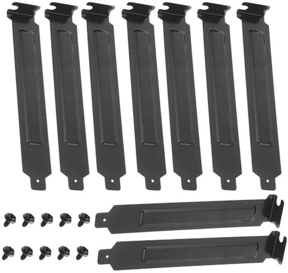 PCI Sleufafdekking en Stoffilter Set - Zwart - 10 Stuks
