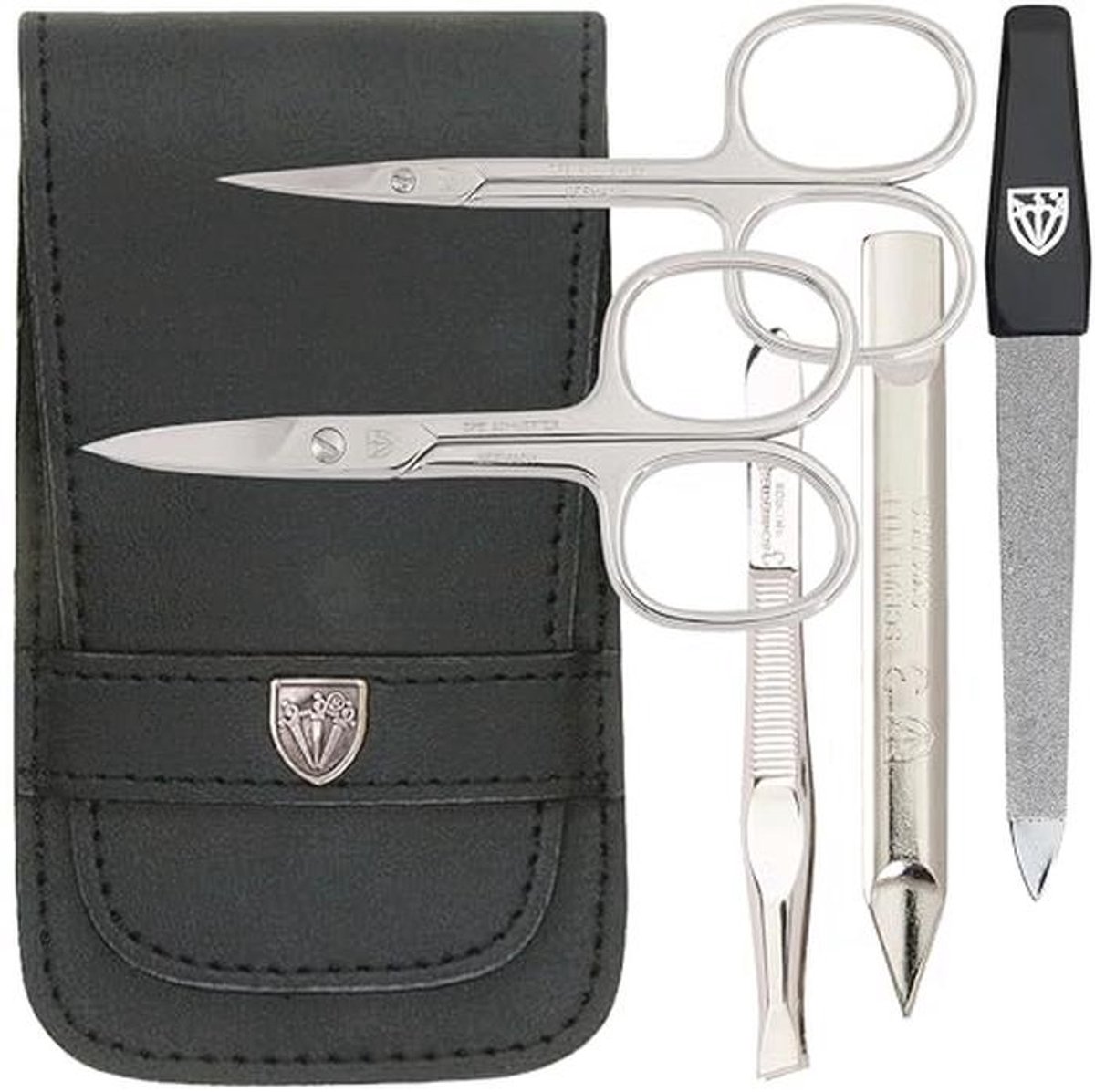 5-delige manicure set in echt leren etui - Perfect voor nagelverzorging