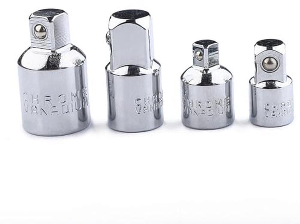 4 Stuks 1/2 naar 3/8 Vierkante Ratel Adapter Verloopstuk - Converter voor Diverse Maten