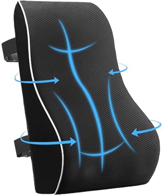 Edumov Coussin Lombaire Ergonomique Mousse Mémoire - Soutien Dos Voiture Lit Chaise