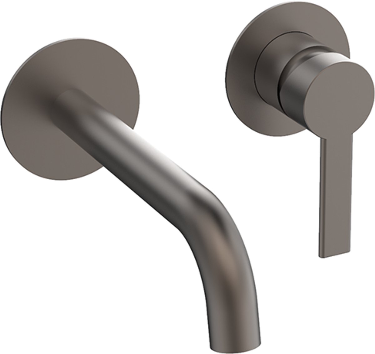 Inbouw wastafelmengkraan gunmetal één-greeps bediening Rondo by FuturBath inclusief inbouwdeel