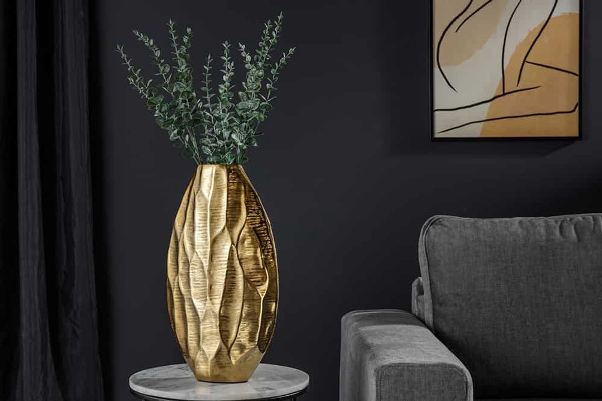 Elegante Vaas ORGANIC ORIENT 44cm goud Hammerschlag Design - 41547
