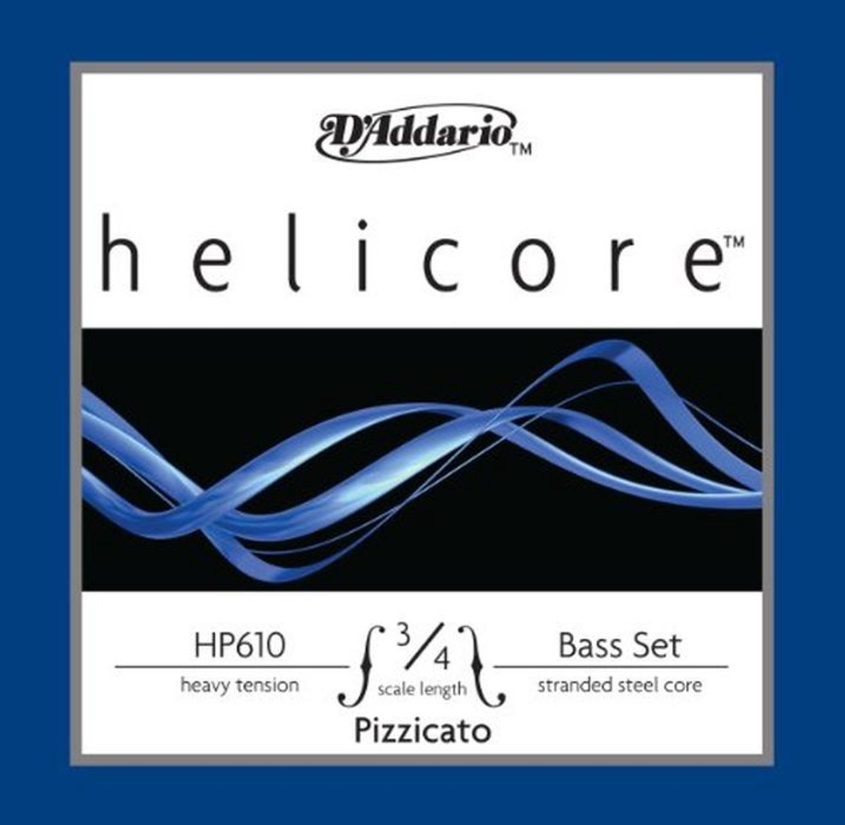 Helicore 3/4 Dubbelbassin Snaarset - Zware Stalen Kernen