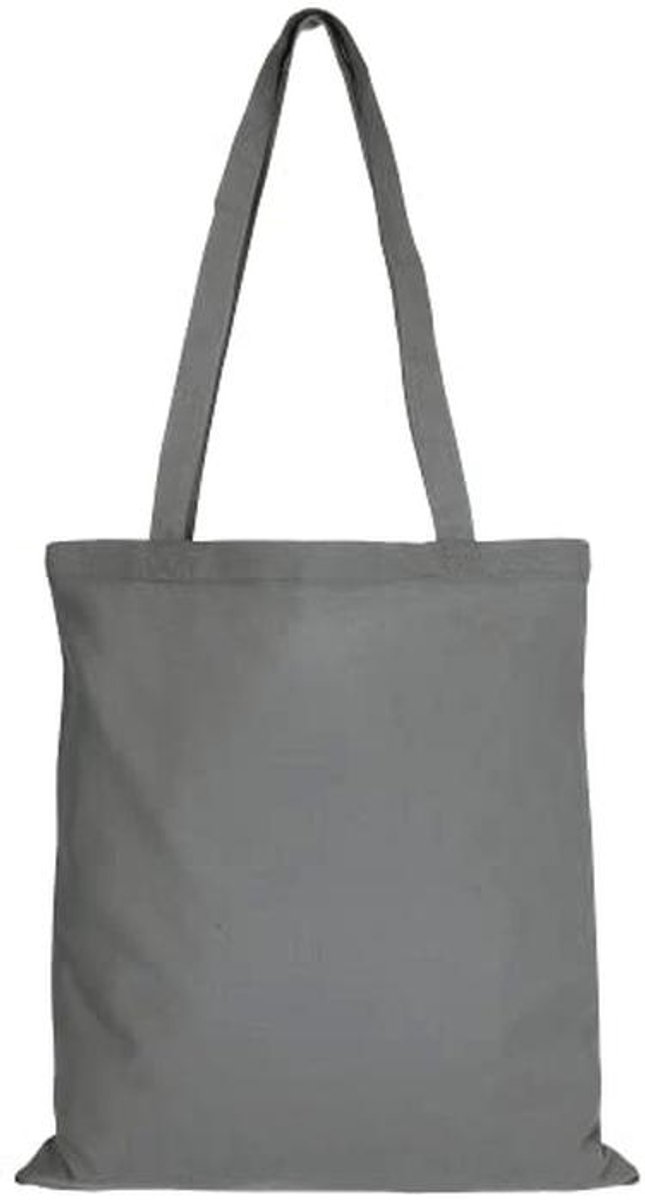 10-delige Oeko-TEX gecertificeerde katoenen tasset met lange handgrepen - staalgrijs, 38 x 42 cm