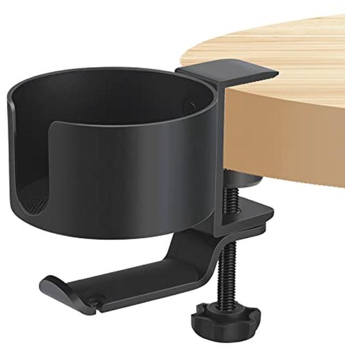 Hoofdtelefoonhouder met Bekerhouder – 360° Rotatie, Aluminium, Eenvoudige Installatie – Ideaal voor Bureau en Gamingtafel