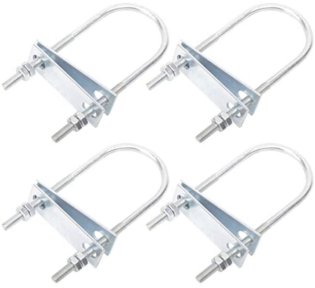 Roestvrijstalen U-schroef met moeren en sluitring voor leidingen - 4 stuks M8x60x160mm