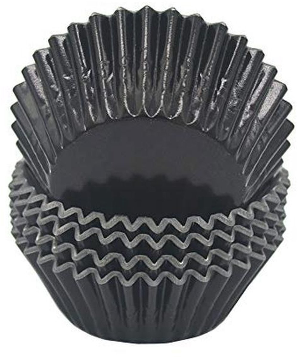 Zwarte Folie Cupcake Liners - 100 Stuks voor Muffins en Feestjes