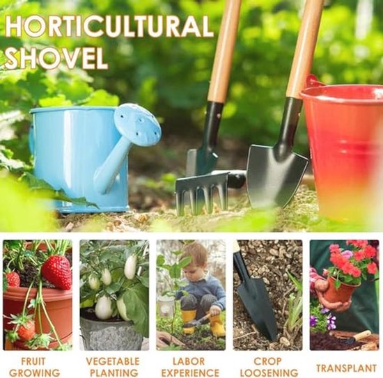 Klein Tuingereedschap voor Kinderen, 6-delige Set voor Planten en Verplanten van Merkloos	 — afbeelding 5