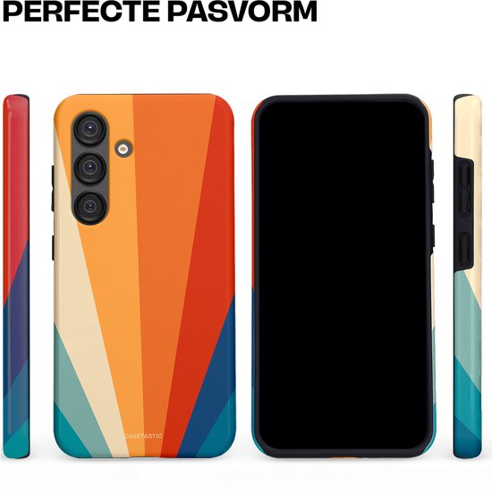 Casetastic Hoesje Geschikt voor Samsung S25 - Stijlvolle Beschermende Duo-layer Case - Retro straal