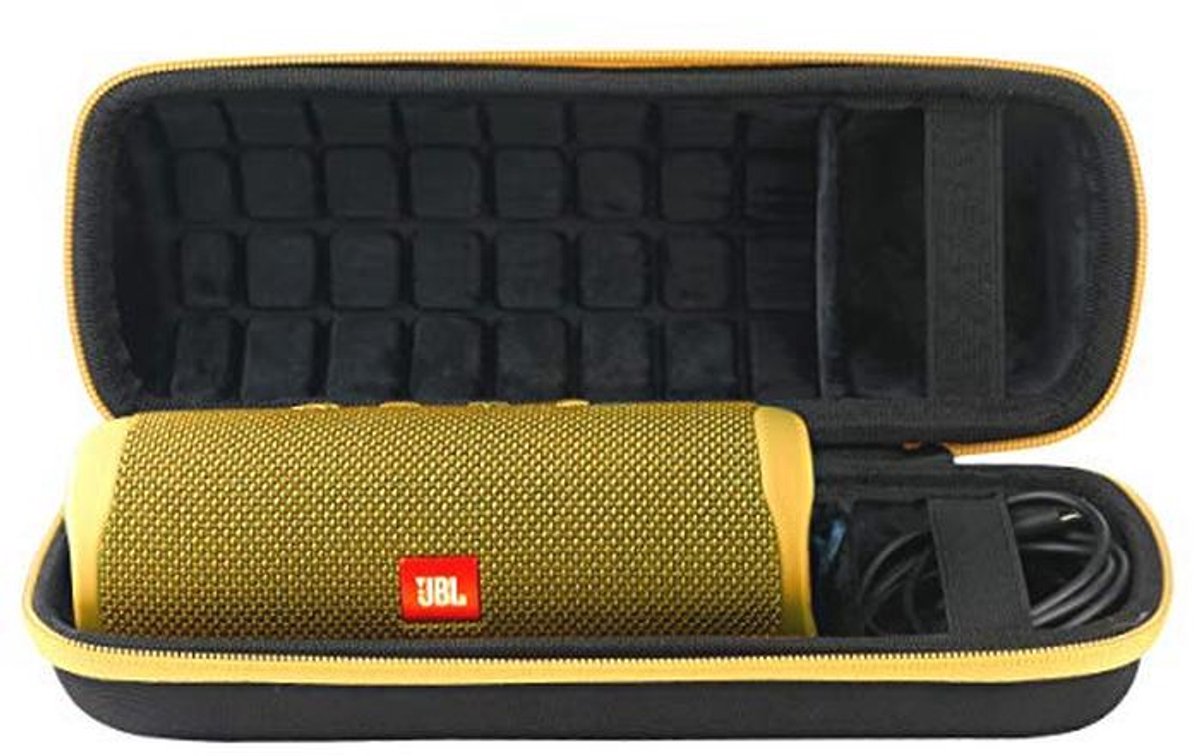 Harde reishoes voor Draagbare Bluetooth Luidspreker - Flip 6/5 Hoes - Zwart+Geel