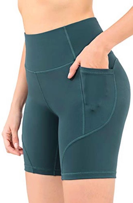 Hoge Taille Yoga Shorts voor Dames met Zakken - Tummy Control Biker Sport Shorts — afbeelding 4