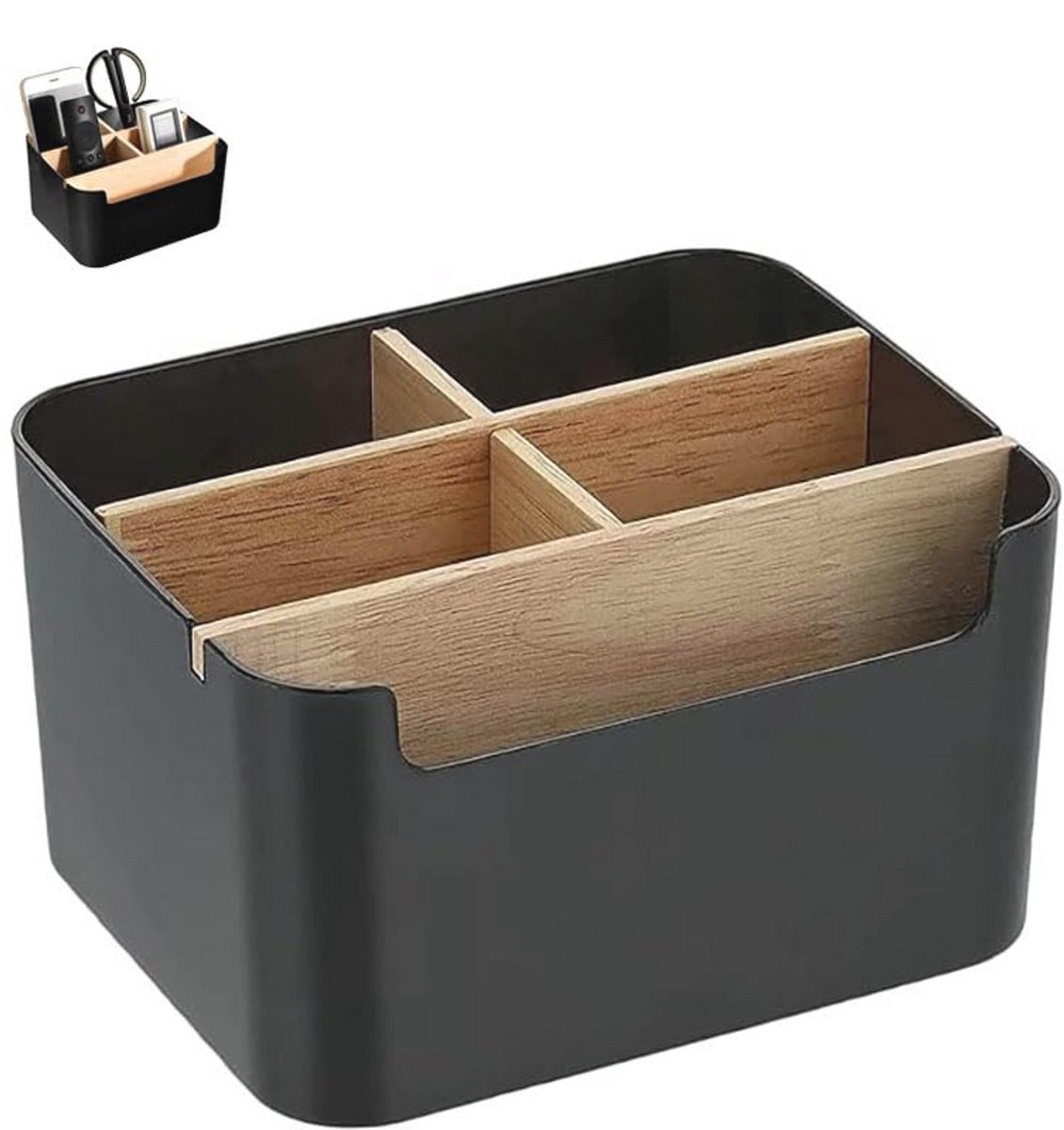 Houten bureau-organizer met 5 vakken voor kantoor en thuis