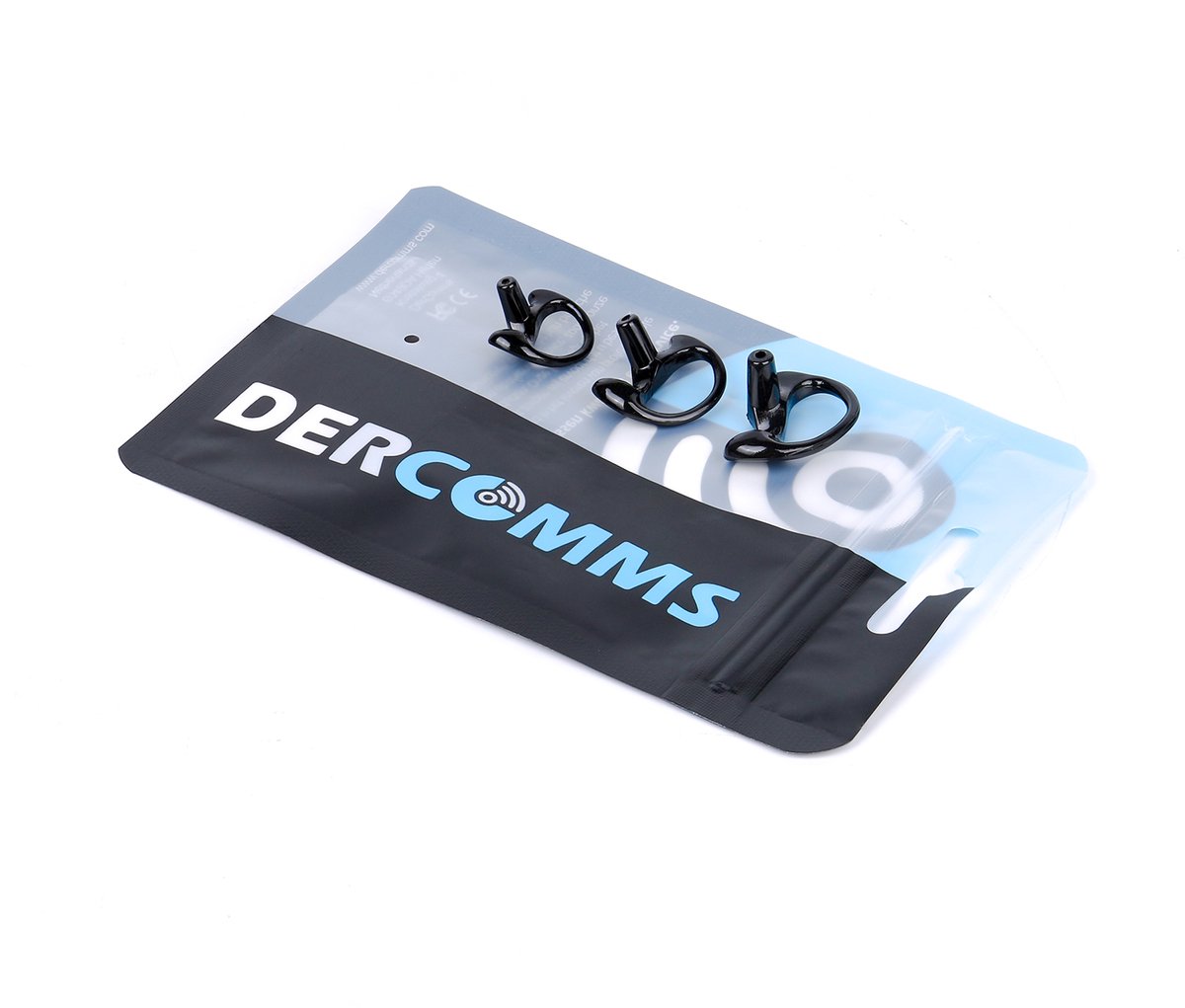 DerComms® Eartips voor oa. Kenwood, Motorola, Baofeng, Icom, Midland, Sepura, Hytera Portofoons - Linker oor dopjes zwart