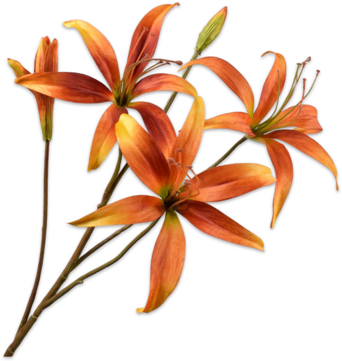Silk-ka Lelie tak oranje/geel 80 cm