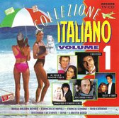 CD hoes "Collezione Italiano Volume 1". Twee vrouwen in badkleding op een strand. Meerdere portretten van artiesten, tekst "Collezione Italiano Volume 1".