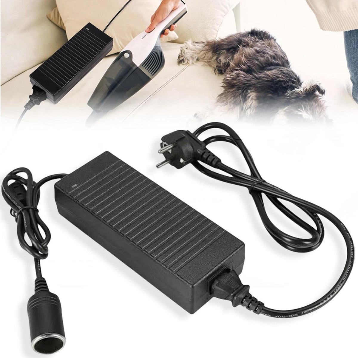 Ronte - Voedingsadapter 12V 180W voor Auto - Spanningsomvormer AC naar DC met sigarettenaansteker - Geschikt voor Koelbox en Autostofzuiger