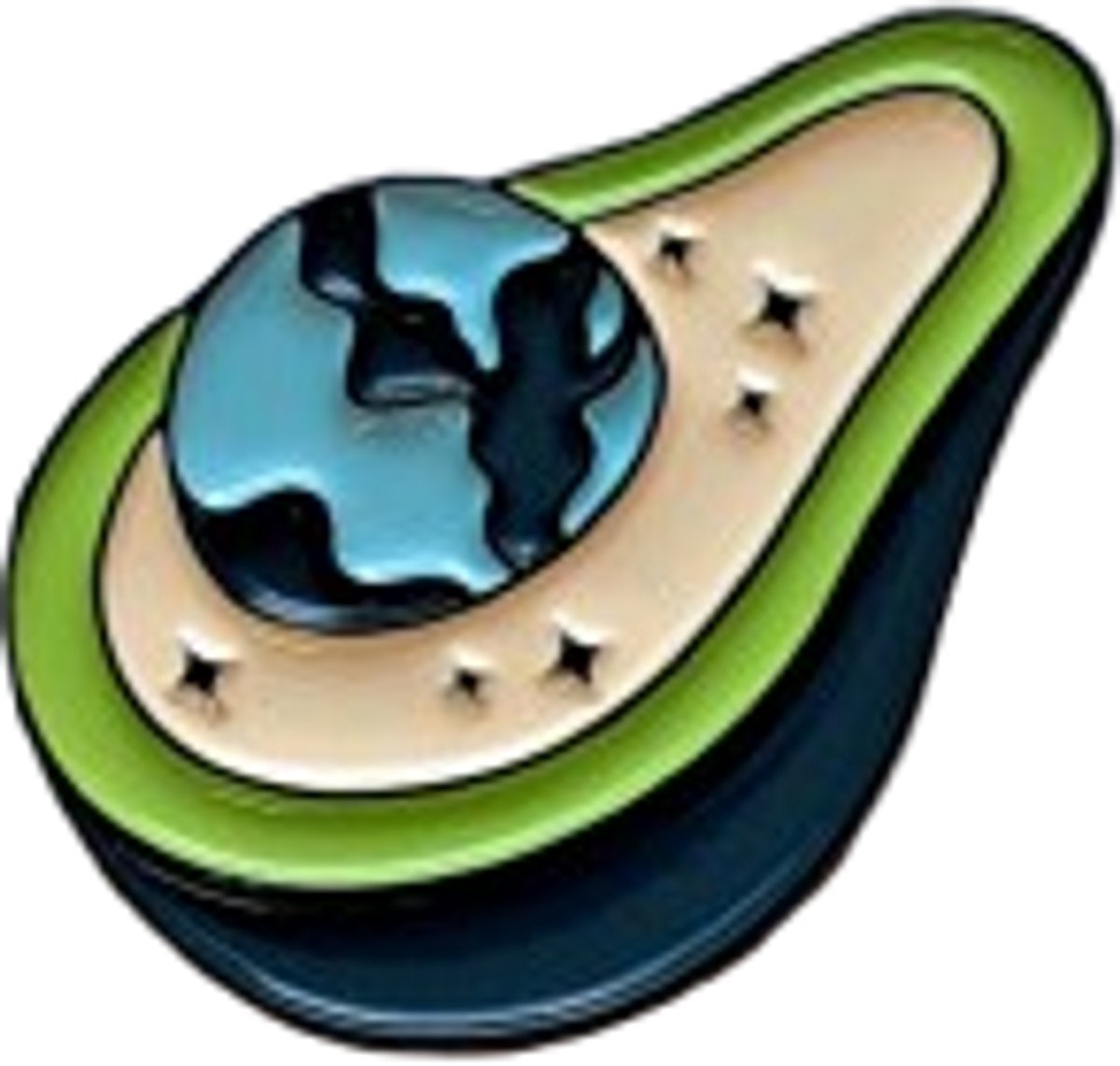 Pin Broche - Planeet avocado - Kledingspeld - fantasy - Speldje voor rugzak of kleding - Kleine cadeautjes - enamel pin - Grappige badge - 1 stuk