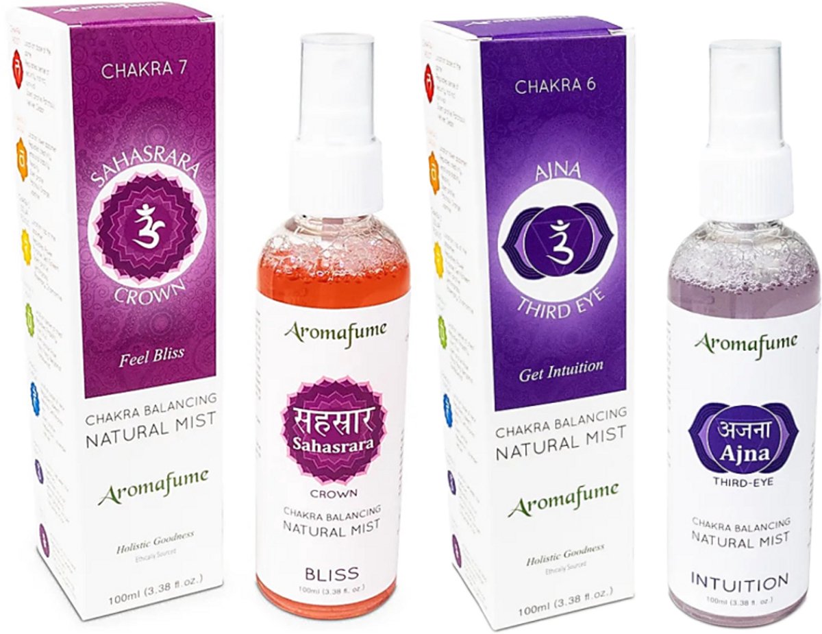 Aromafume Chakra Spray Duo - Ajna en Sahasrara spray - Chakra Luchtverfrisser 6e en 7e Chakra