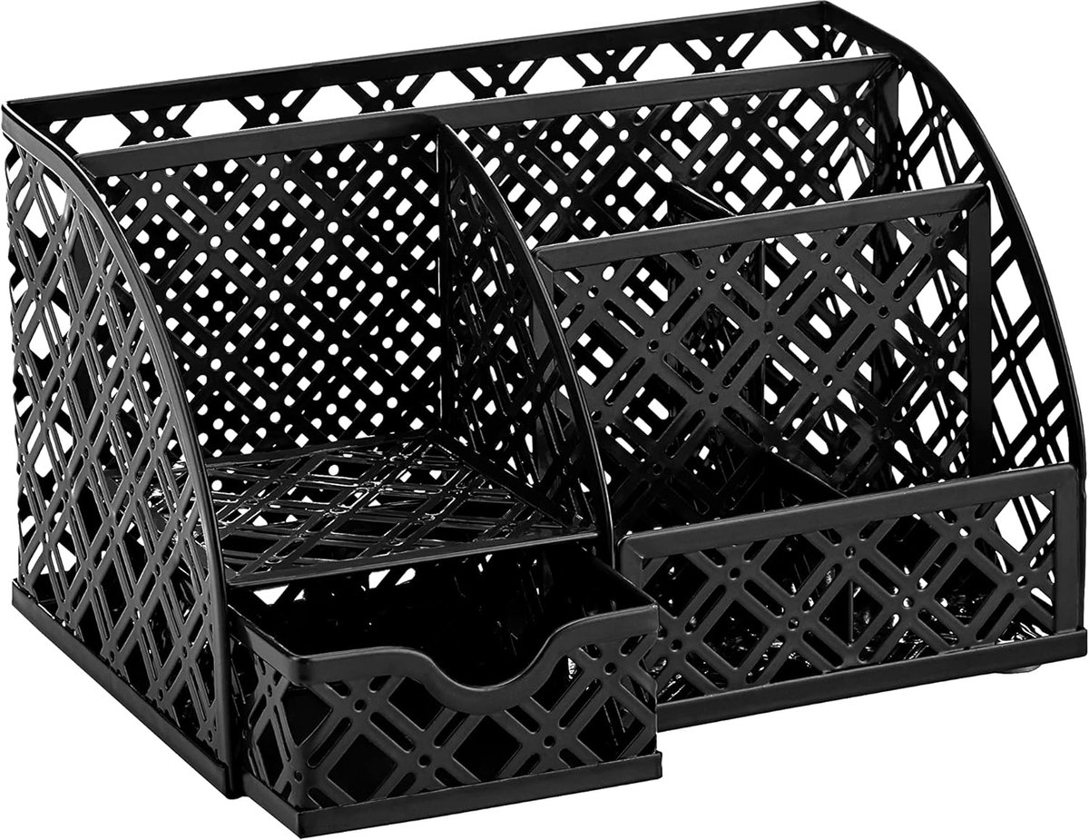 Famanu - Multifunctionele mesh bureau-organizer met 7 vakken voor kantoorbenodigdheden