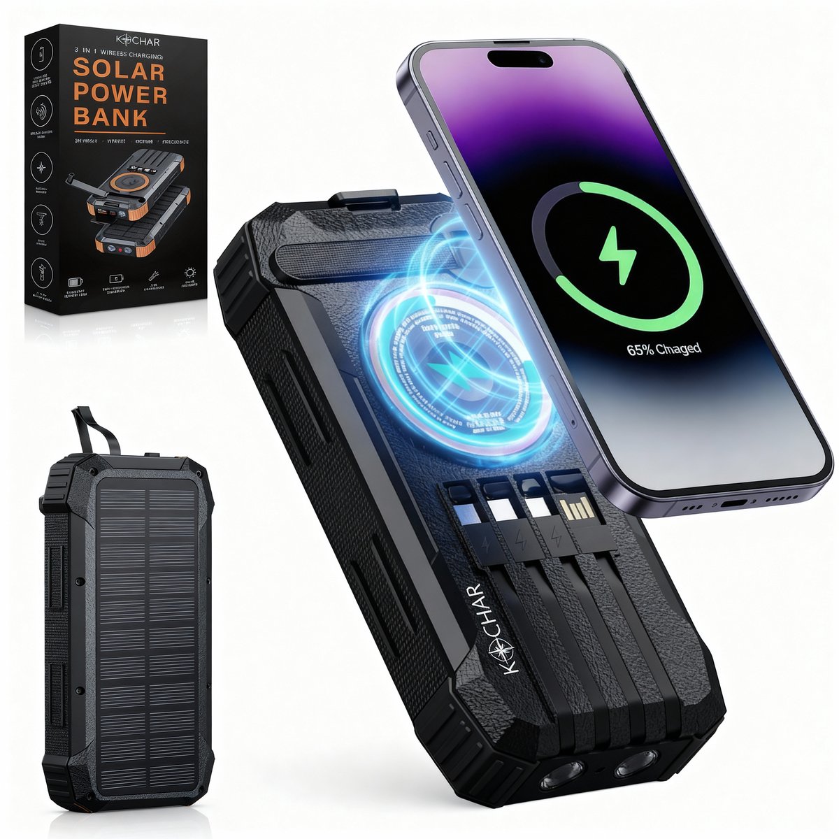 Kochar LED Solar Powerbank 30000 mAh - Kochar - €39,99