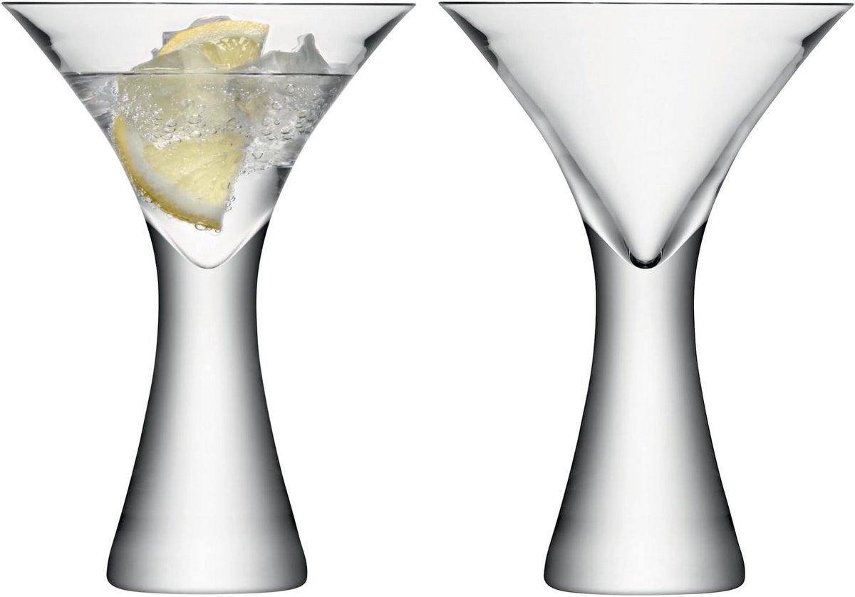 Set van 2 Handgeblazen Cocktailglazen 300ml Helder