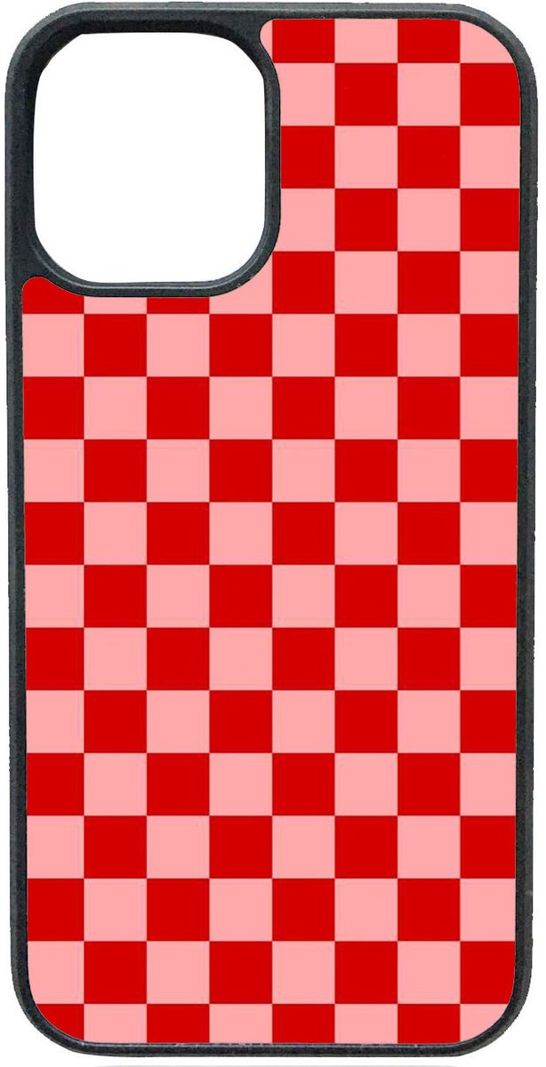 Telefoonhoesje - GEBLOKT ROZE ROOD - Iphone 13 Pro
