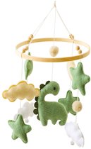 Joymaxx® Baby mobiel Baby Dino - Boxmobiel van Vilt - Muziekmobiel Baby Groen -Handgemaakte Kraamcadeau Jongen - Babykamer Decor