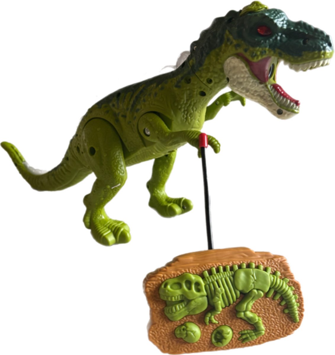 Jurassic RC Dinosaurus T-Rex - Op afstandsbediening - Met licht geluid en rook Groen