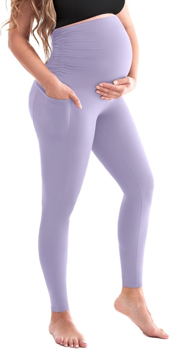 Zwangerschapslegging Hoge Taille met Zakken Zachte OnDoorzichte Yogabroek