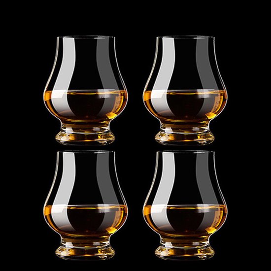 Vitdipy - Verres à Whisky en Cristal – 4 Pièces - 200ml - Ensemble de Verres Whisky - pour Whisky, Bourbon, Rhum & Moments Cocktail