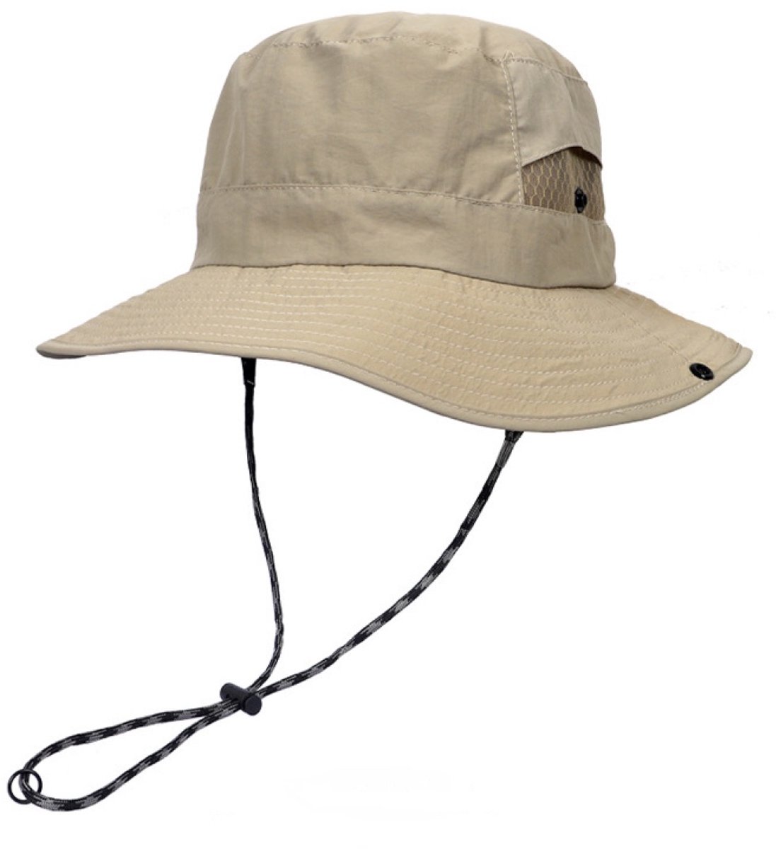 Zonnehoed, Bucket Hat, Cowboy Hoed voor Dames und Heren, Verstelbare Maat 55 - 62 cm, UV-bescherming, Snel Droog, One Size – Beige