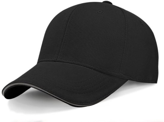 Casquette de baseball Su.B dgn pour homme - Avec bord réfléchissant - Casquette femme - Tour de tête 55-60 cm - Taille unique - Katoen - Zwart