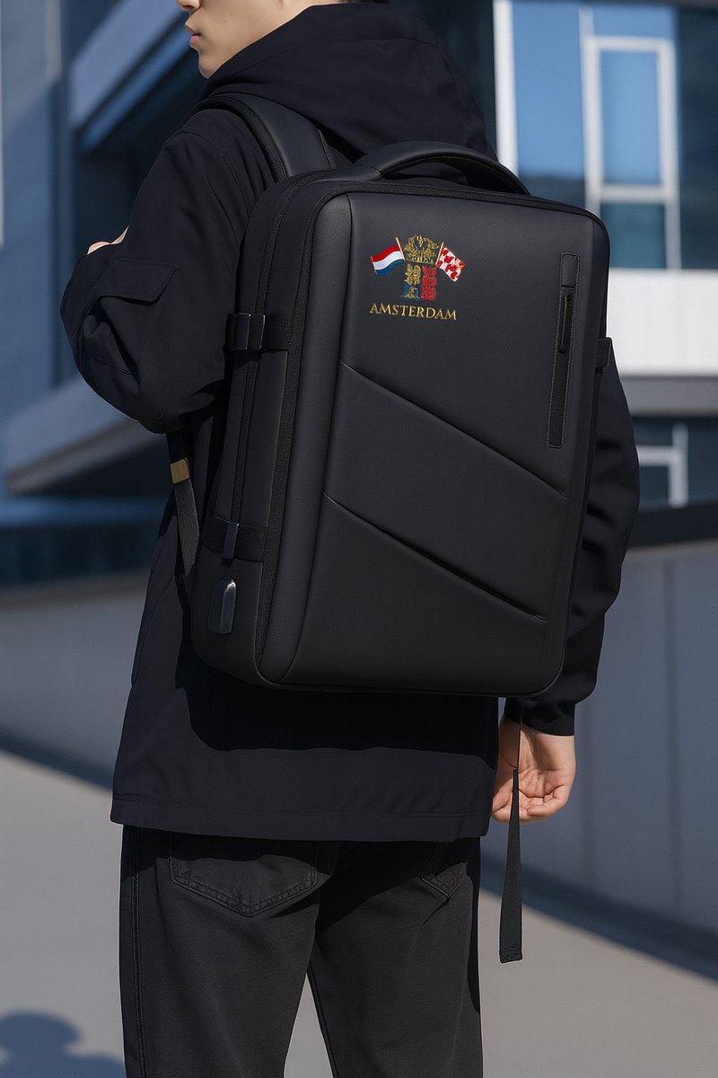 Eindhoven & Nederland rugtas zwart - Reisbagage 45 x 37 x 12 cm - PSV - Noord-Brabant & Holland rugzak 040 - Laptoptas - Kerst Carnaval