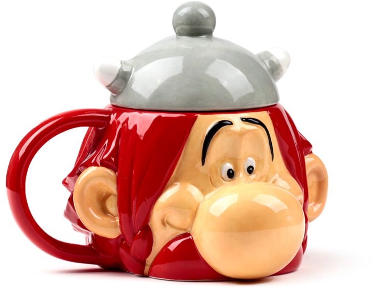 Mok met Deksel - Obelix 3D Gevormd - Keramiek - 500ml