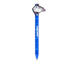 Pen - Minecraft Axolotl Wit/Roze/Cyaan - Inkredible Uitwisbare Pen met PVC Minecraft Top - Blauwe Inkt
