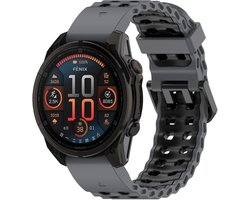 Strap-it siliconen 'Wave' sport bandje - geschikt voor Garmin Fenix 8 (Pro) 51mm / Garmin Fenix 7x (Pro-Sapphire Solar) / Fenix 6x (Pro-Sapphire)/Fenix 5x (Plus)/Fenix 3 / Enduro 1-2-3 / Epix Pro/ Instinct / Quatix - Donkergrijs/Zwart