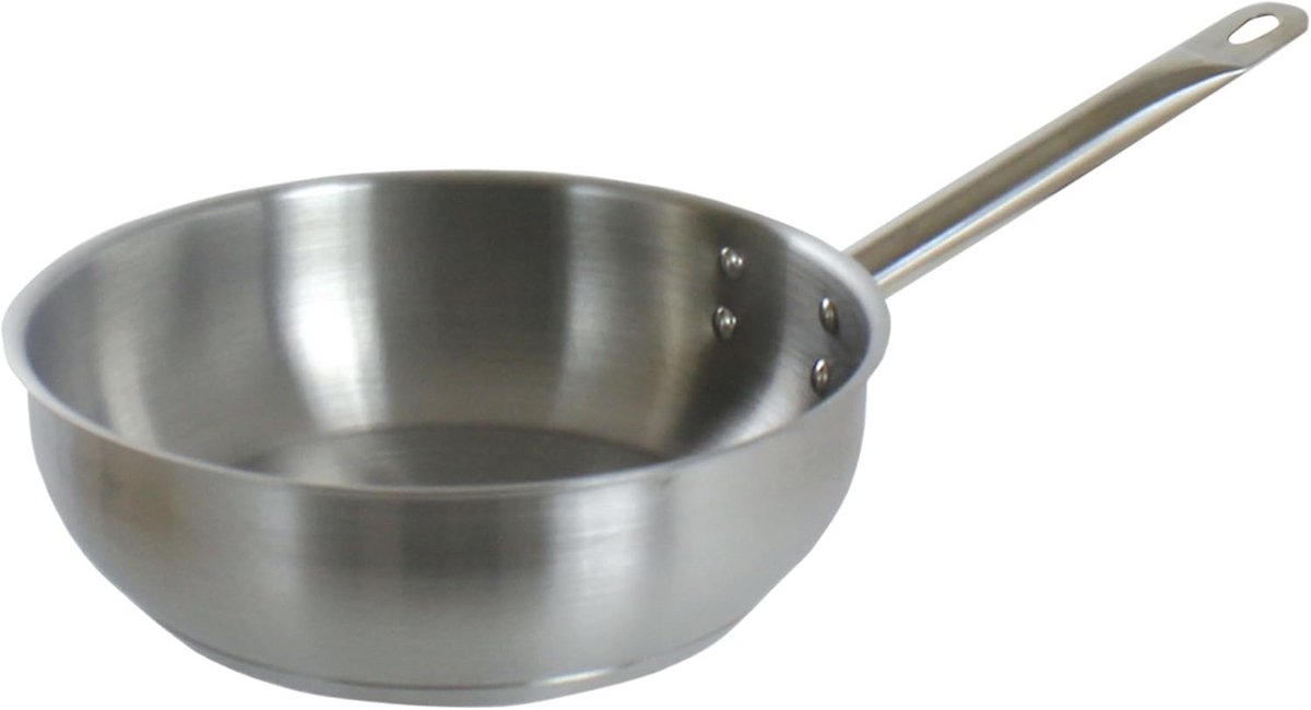 RVS Koekenpan 16 cm Zonder Deksel - Superieure Warmtegeleiding