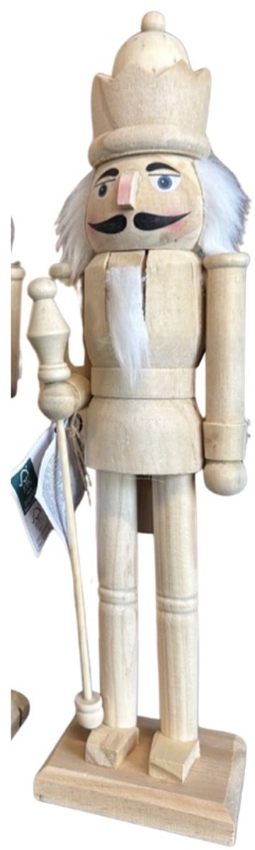 AM Import Kerst Notenkraker Deluxe – 38 cm – Houten Nutcracker Kerstdecoratie – Luxe Kerstbeeld – Traditionele Kerst Notenkraker voor Binnen – 38x9 cm Kerstversiering Houten Notenkraker