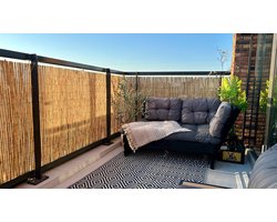 TuinChamp Rietmat 8-10 mm 180x300 cm - Balkonscherm riet - Tuinafscheiding natuurlijk hout - Rietmat op rol - Natuurlijke uitstraling