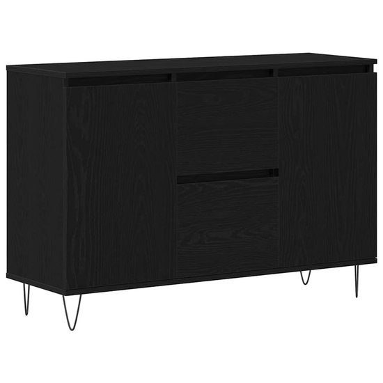 vidaXL - Buffet - Zwart - Chêne - 101,5 x 35 x 70 cm - Finition - Bois