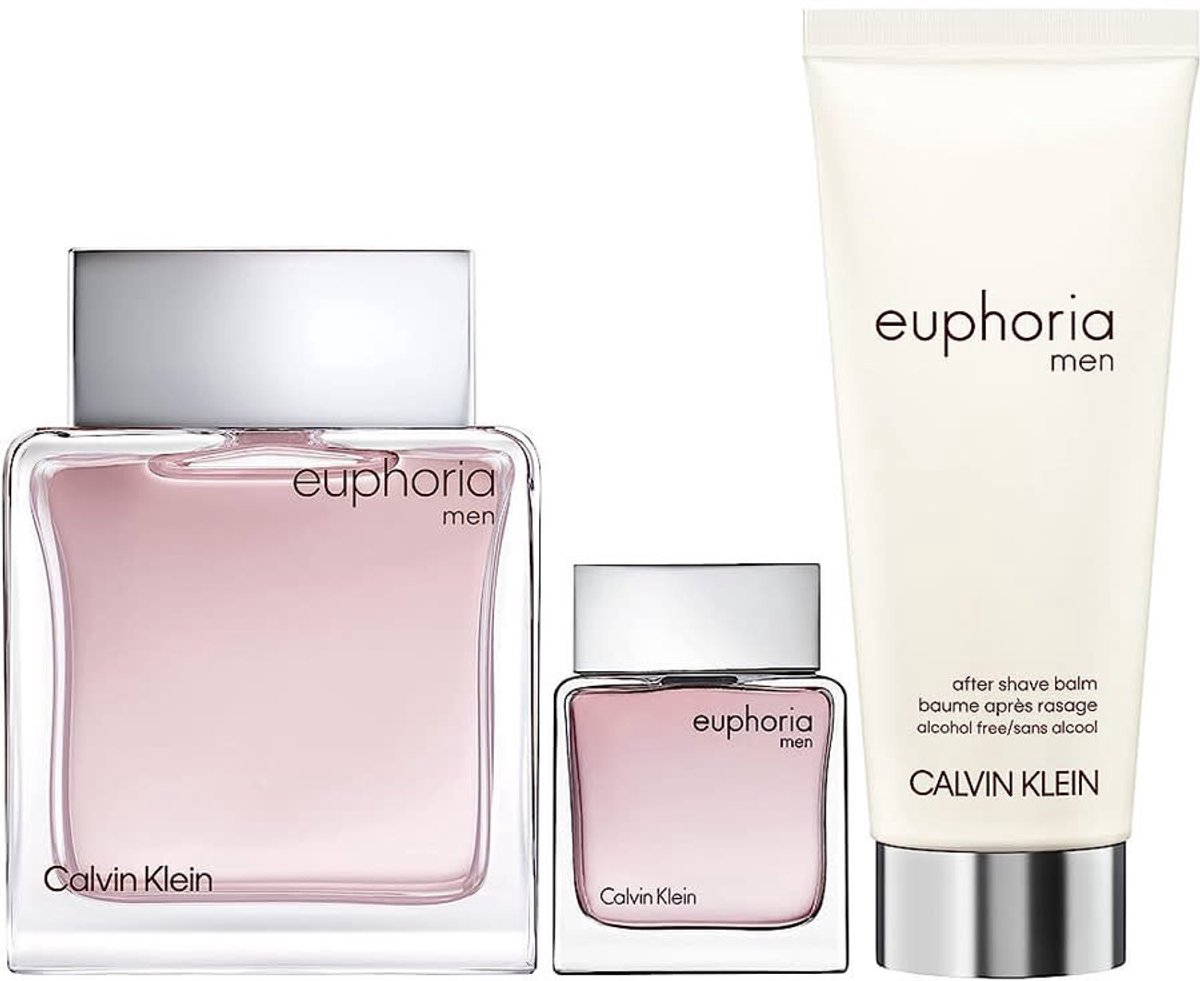 Calvin Klein Euphoria Men Gift Set Includes 100ml Edt Spray 15ml Edt Spray And 100ml After Shave Balm